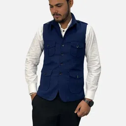 GARGIAN Master Cut Men Navy Blue Polyester Jackets-picture-45