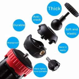 Bonito 12 Inch Tripod with Flexible Stand , Octopus Camera Tripod Bundle with 360 Degree Detachable Ball Head and Mobile Phone Holder for Mobile Phones and Camera , DSLR and GoPro Tripod, Tripod Kit (Black, Supports Up to 1500 g) Tripod image 5