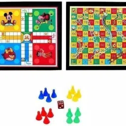 Wooden Ludo and Snake Ladders 2 in 1 Combo Set With Dice Coins 12X12 Inch Strategy & War Board Game-picture-6