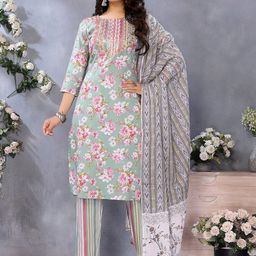 Rangita Women Floral Embroidered Kurta with Trousers & Dupatta-image-12