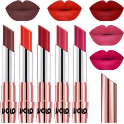VOLO Set Of 5 Creme Matte Lipstick - 3.5 g Each - 34-39-40-41-44-image-77