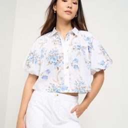 Honey by Pantaloons Floral Print Sweetheart Neck Extended Sleeves Cotton Shirt Style Top-image-61