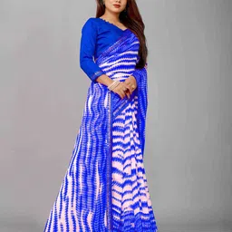 limtd Pure Georgette Block Print Saree image 4