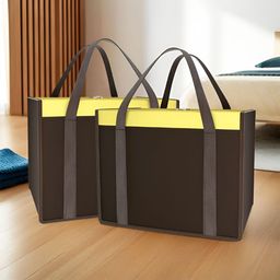 Aura Brown & Yellow 2 Pieces Multi-Utility Waterproof Cloth Storage Organisers-51