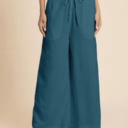 Moomaya Women Loose Fit High-Rise Trousers-image-64