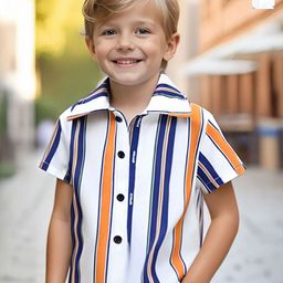 BAESD Boys Pack of 2 Classic Fit Conversational Printed Spread Collar Cotton Casual Shirts-image-98