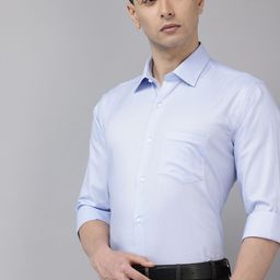 Van Heusen Custom Fit Self Design Textured Pure Cotton Formal Shirt-picture-5