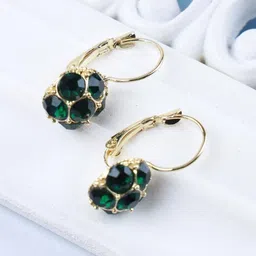 SEAA ENTERPRISES Gold-Plated Crystal Studded & Pearls Beaded Drop Earrings-18
