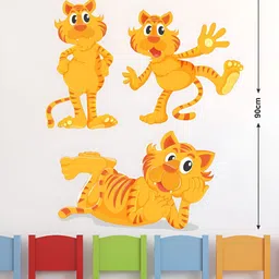 LANSTICK Yellow & Orange-Coloured Cute Lion Printed Self-Adhesive WallStickers-20