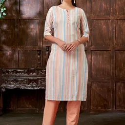 DIVASTRI Women Regular Thread Work Kurta with Trousers-picture-30