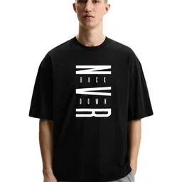 Fashnobic Men Typography Printed Round Neck Cotton Oversized T-shirt-image-26