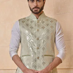 Tasva Embroidered Single Bundi Nehru Jacket-picture-20