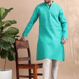 FILORI STUDIO Striped Band Collar Kurta-picture-35
