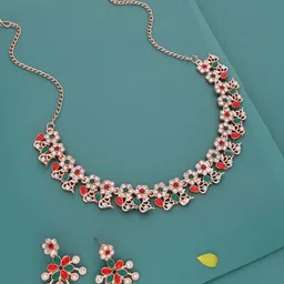 Anouk Gold-Plated Artificial Stones And Beads Necklace And Earrings-23