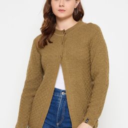 CREATIVE LINE Women Woollen Longline Cardigan-image-67