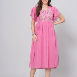 BAESD Crepe Fit & Flare Midi Dress-image-49