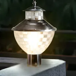 KINIS Transparent Modern Shaped Weatherproof & Rust-Resistant Outdoor Pole Lamp-image-3