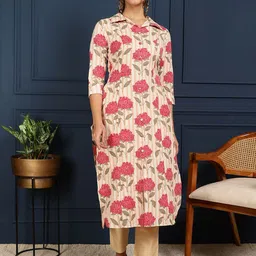 GULMOHAR JAIPUR Floral Printed Straight Kurta-picture-43