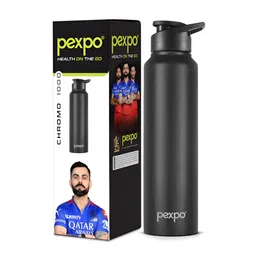 Pexpo Black Single Stainless Steel Water Bottle-image-61