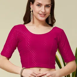 KALINI Woven Design Cotton Saree Blouse-31