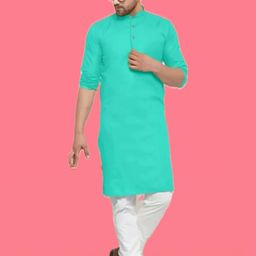 ANUJ FASHION Men Cotton Solid Straight Kurta-image-98