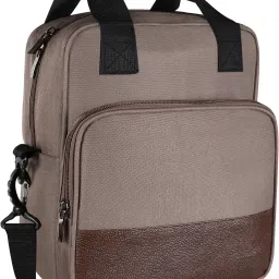 Milk Grey-Chocolate Faux Leather & PVC with Detachable strap Tiffin bag GR-TB18 Lunch Bag-image-76