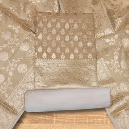 Chhabra 555 Banarasi Jute Silk Unstitched Dress Material & Slub Weave & Tasseled Dupatta-image-34