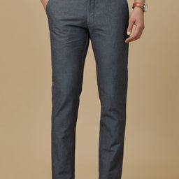 Linen Club Men Contemporary Fit Linen Mid-Rise Casual Trousers-image-88