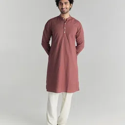 SAADAA Mandarin Collar Long Sleeves Cotton Straight Kurta-image-58
