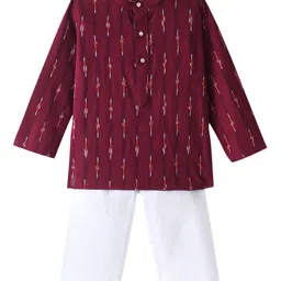 JAV CREATIONS Boy's Striped Printed Pure Cotton Straight Kurta with Pyjamas-20