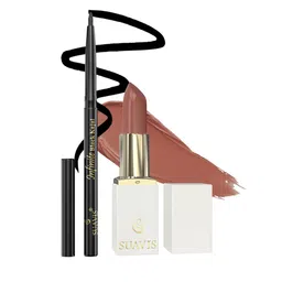 SUAVIS Set Of 2 Long Lasting Lipstick - Brown-Sugar - 118 & Kajal Black - 401-69