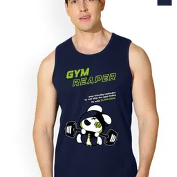MINISTRY OF FRIENDS Printed Combed Cotton Gym Vest MF26 GYM NAVY-picture-14