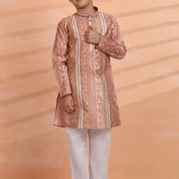 Pro-Ethic STYLE DEVELOPER Boys Ethnic Motifs Embroidered Regular Thread Work Kurta with Pyjamas-35