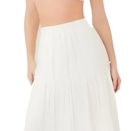 Women Solid Flared White Skirt-image-14