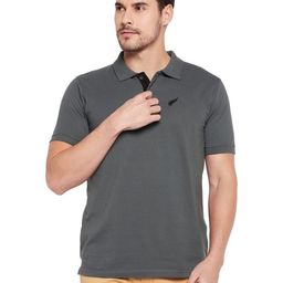 John Peters Men Polo Collar Bio Finish Relaxed Fit Cotton T-shirt-image-81
