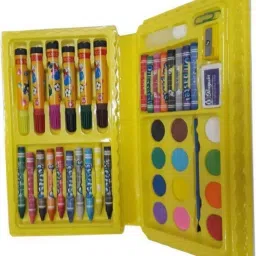 Kids Natural art Colors 42 pieces (Yellow ) 12 Shaped Color Pencils-image-27