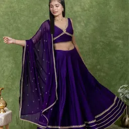 Self Design Semi Stitched Lehenga Choli-image-12