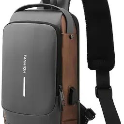 Grey Men & Women Sling Bag Waterproof Polyester Slim Unisex Crossbody Sling Bag Chest Backpack Men's-image-62