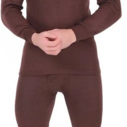 KZALCON Men's Solid High Neck Thermal Wear Top And Bottom Set Men Top - Pyjama Set Thermal-image-7
