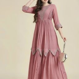 Women Embroidered Polyester Gown Kurta-image-94