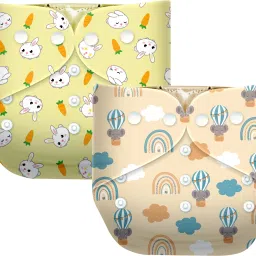 Premium & Ultra Soft Organic Cloth Diaper for babies Combo, Yellow+Light Pink-image-68