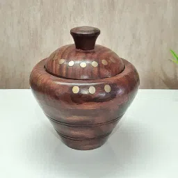 disoo fashions Brown 250 ml Handpainted Wood Bowls-picture-7