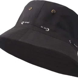 CLASSYMESSI Unisex Cotton Adjustable IMP Beach Bucket Sun Hat (Black)-16