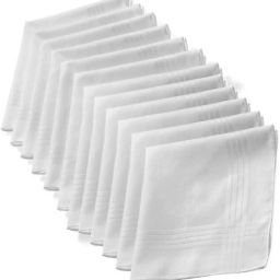 riseabove 100% COTTAN Set Of 12 Pc Premium Quality Men's Handkerchief (Pack of 12) ["White"] Handkerchief-image-43