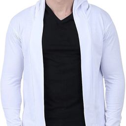 Men Hooded Shrug Full Sleeve White Shrug-image-13