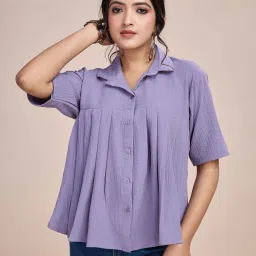 Casual Regular Sleeves Solid Women Purple Top-image-55