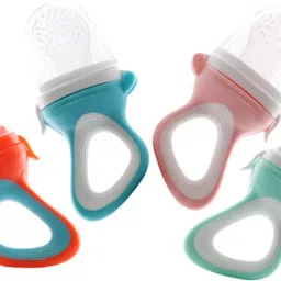 Soft Silicone Nibbler with Extra Mesh for Babies, Baby Fruit & Food(Pack of 4) Feeder-6