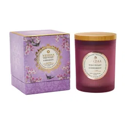 Veedaa Wild Violet And Bergamot Czech Glass Scented Candle-picture-45