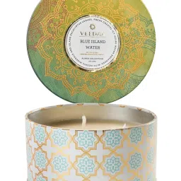 Veedaa Blue Island Water 3 Wick Tin Scented Candle-picture-13