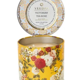 Veedaa Victorian Tea Rose Mason Tin Scented Candle-picture-1